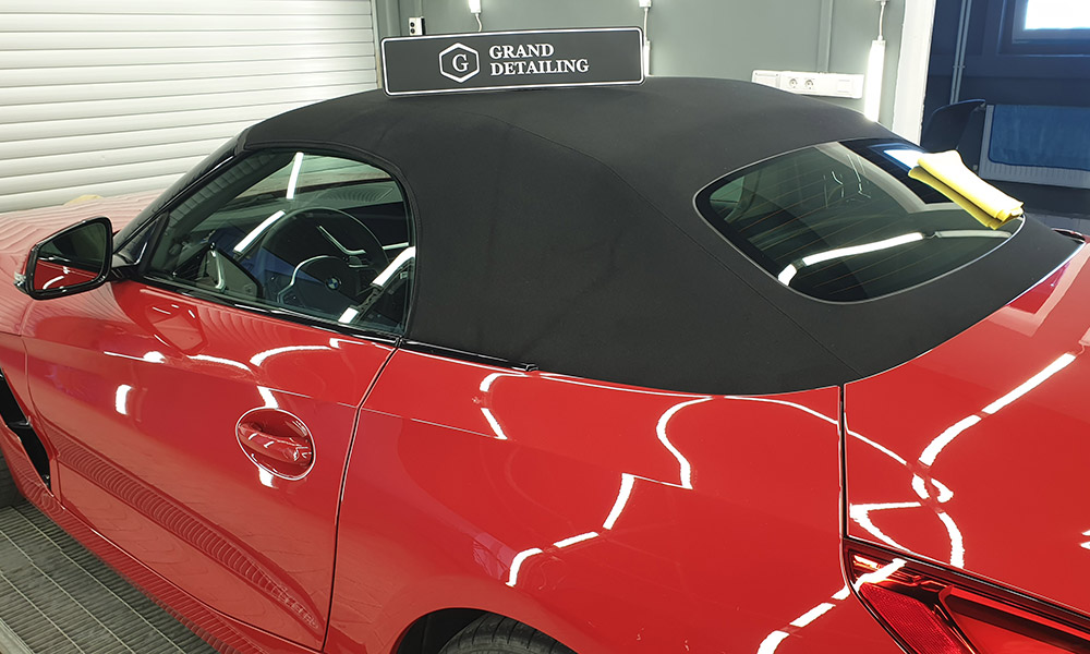 Чистка текстиля крыши BMW Z4 с нанесением гидрофобного кварцевого покрытия  | фото 4